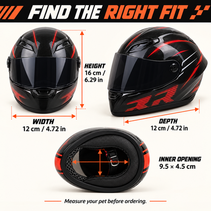Pet Motorcycle Helmet with Flip-Up Visor