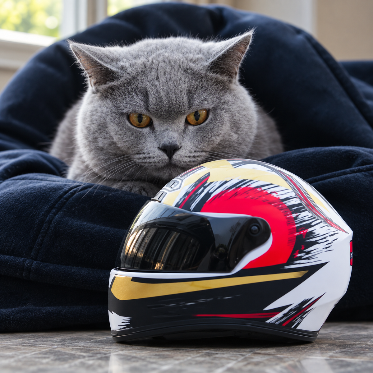 Pet Motorcycle Helmet with Flip-Up Visor