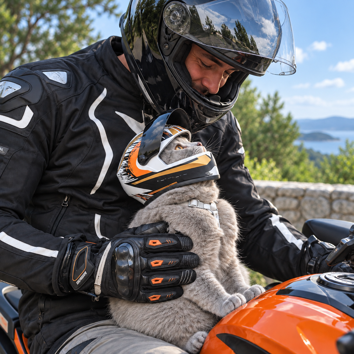 Pet Motorcycle Helmet with Flip-Up Visor