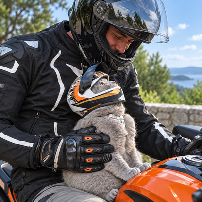 Pet Motorcycle Helmet with Flip-Up Visor